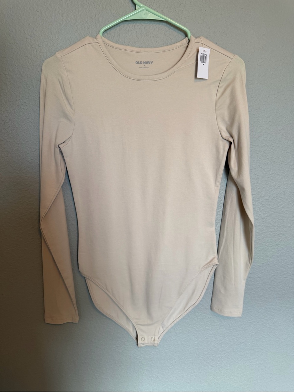 Old Navy Beige Long Sleeve Women's Bodysuit